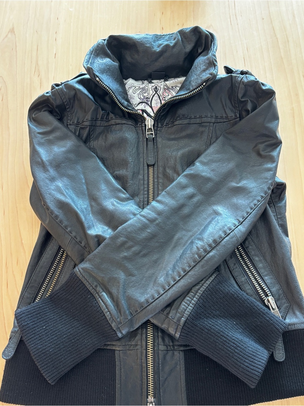 Vintage Mackage Y2K black lamb leather